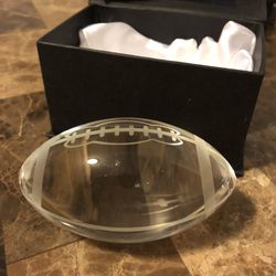 Crystal football paperweight brand new