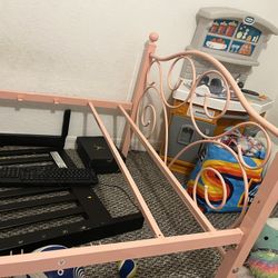 Pink Twin Metal Bed Fram For Girls 