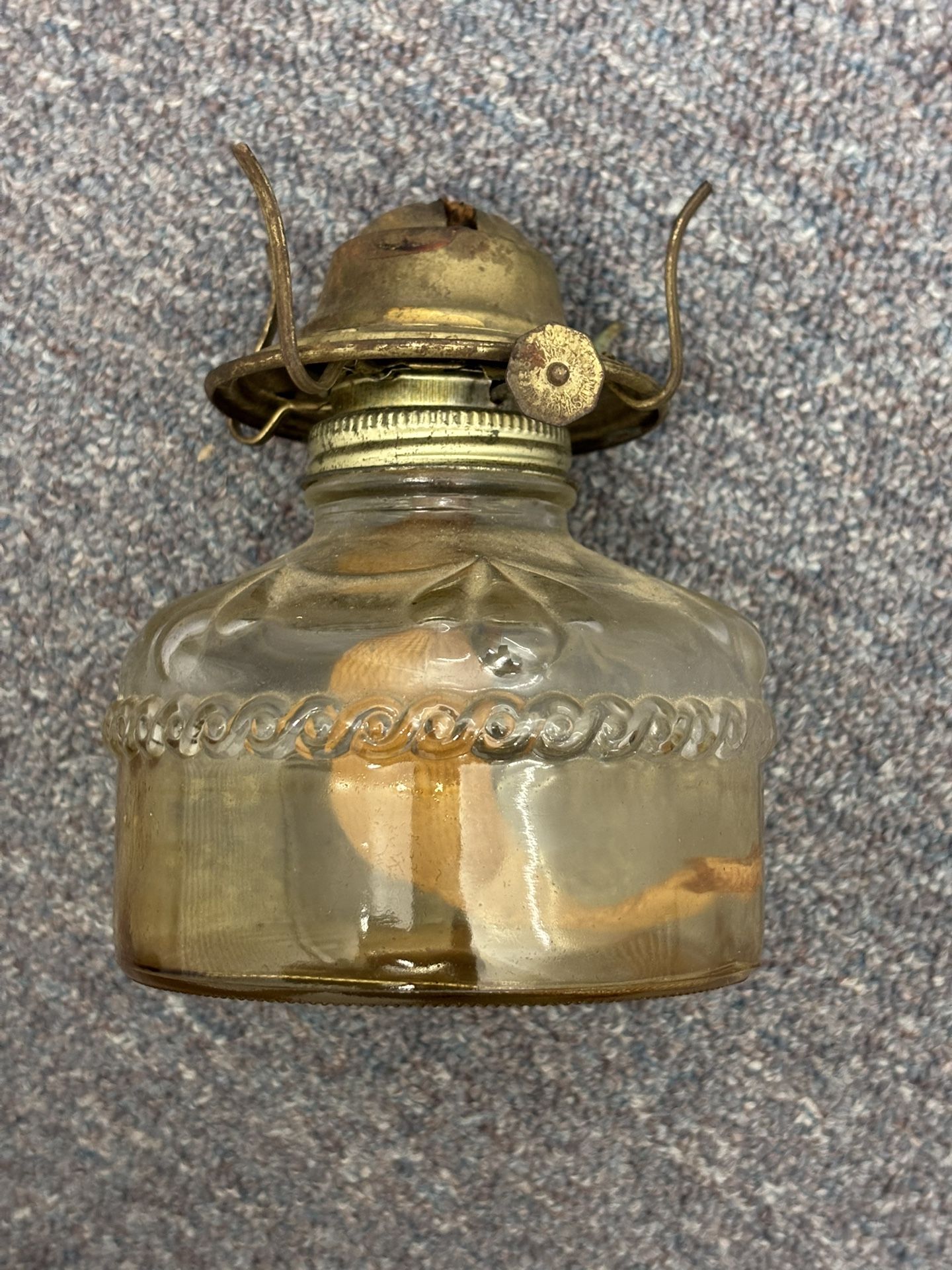 Vintage Eagle Glass Oil Lamp