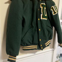 GAME Sportswear Varsity Jacket Green Yellow Fleece Softball Damascus Pullover
