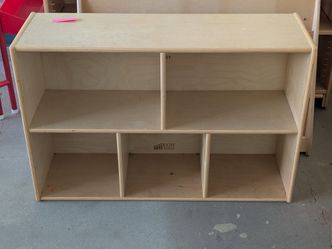 ECR4Kids Streamline 5-Compartment Storage Cabinet – Natural Wood