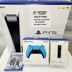SONY PLAYSTATION PS5 DISC VERSION NEW IN BOX $1 DOWN TODAY REST IN PAYMENTS.NO CREDIT CHECK 