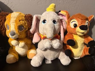 Disney Parks Baby Plush Lot - Lady and the Tramp, Dumbo, and Bambi