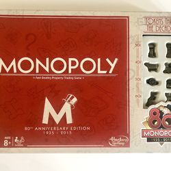 80th Anniversary Monopoly Board Game 