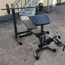 Home Gym Combo with Bar / Plates / Adjustable Bench