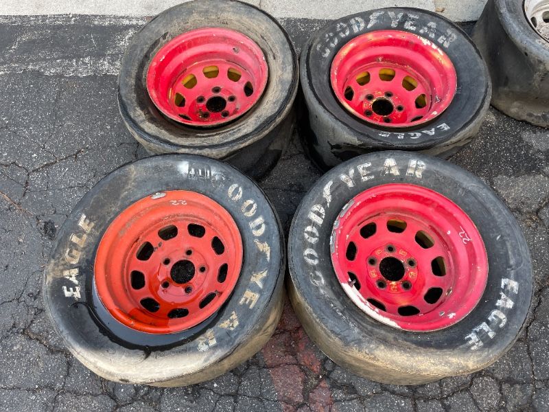 15x9.5 inch NASCAR style steel Chevy truck or van rims. 5 on 5 -T03470