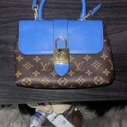 Authentic Louis Vuitton Locky BB Monogram & Blue Leather Satchel