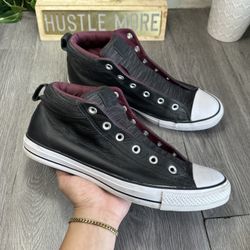 Converse Chuck Taylor All Star Street Mid Mens Size 11 Black Leather Shoes