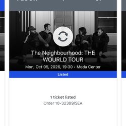 The Neighbourhood Concert tickets, Floor Row 1 Seats 37-38