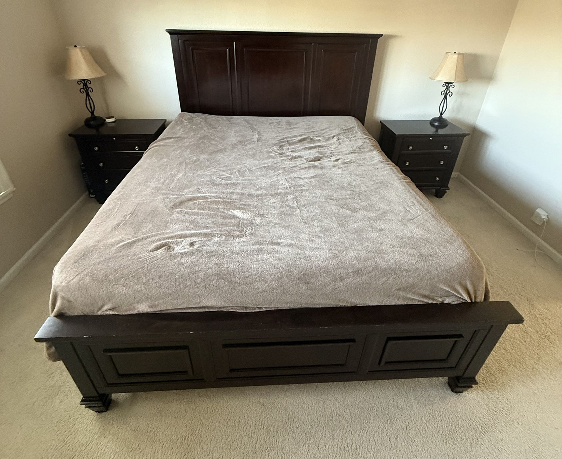 Cal King Bed frame & Night Stands For Sale 
