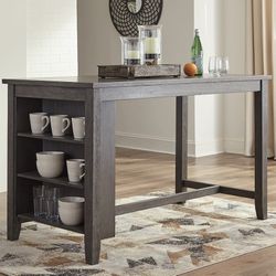 Ashley Caitbrook Counter Height Dining Table with Shelves 