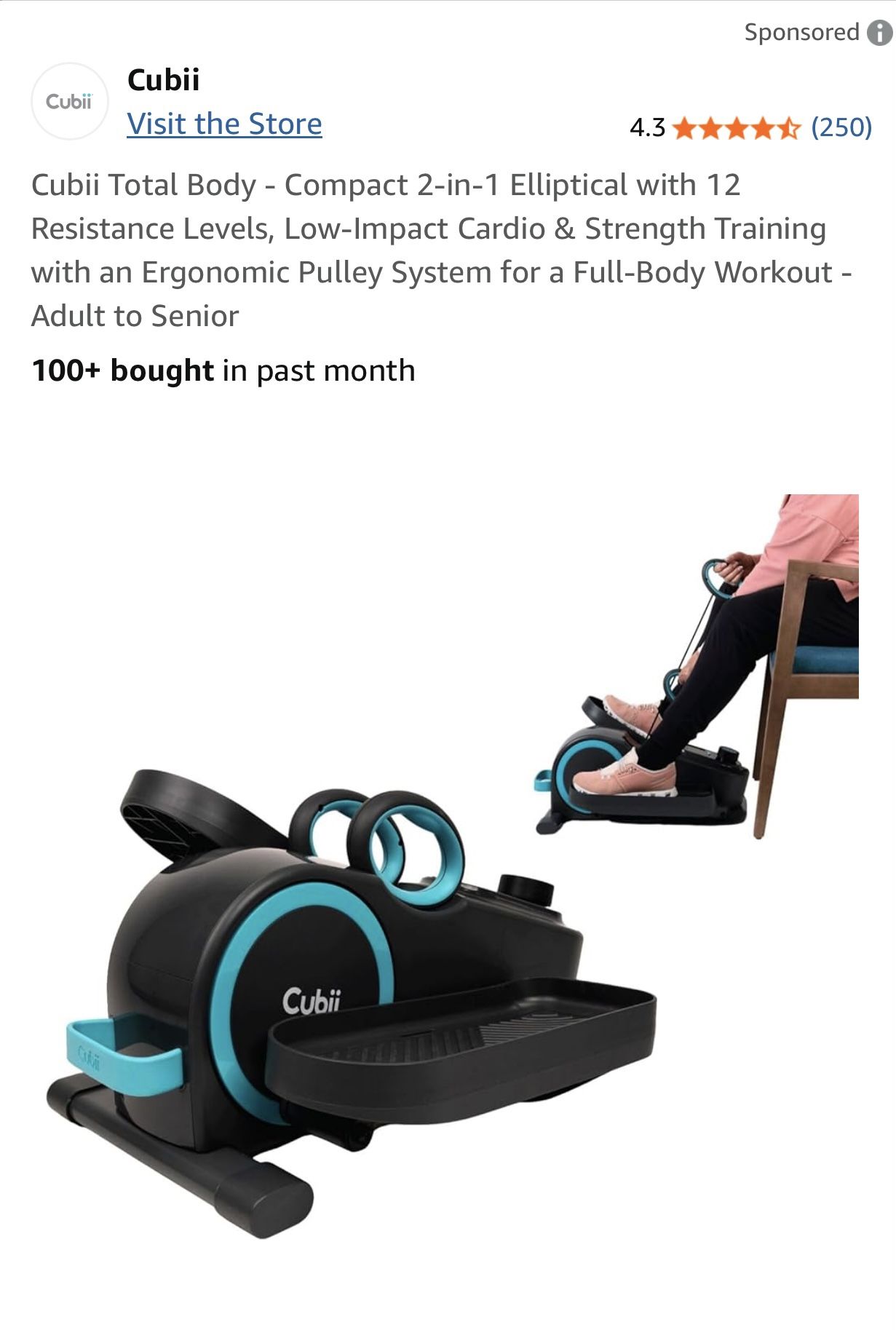 Cubii Total Body Elliptical New In Factory Sealed Box Never Opened 