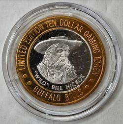 Bufalo Bill  " Wild " Bill Hickok Token Fine Silver .999  UNC GEM