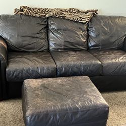 4 Piece Couch Set, Leather, Comfortable 