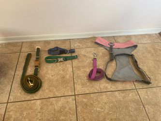 Dog Collars & Leashes & 1 Pink Large Harness