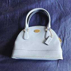 Coach Mini Cora Domed Satchel Baby Blue