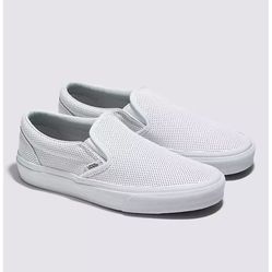 Vans Leather White Slip Ons