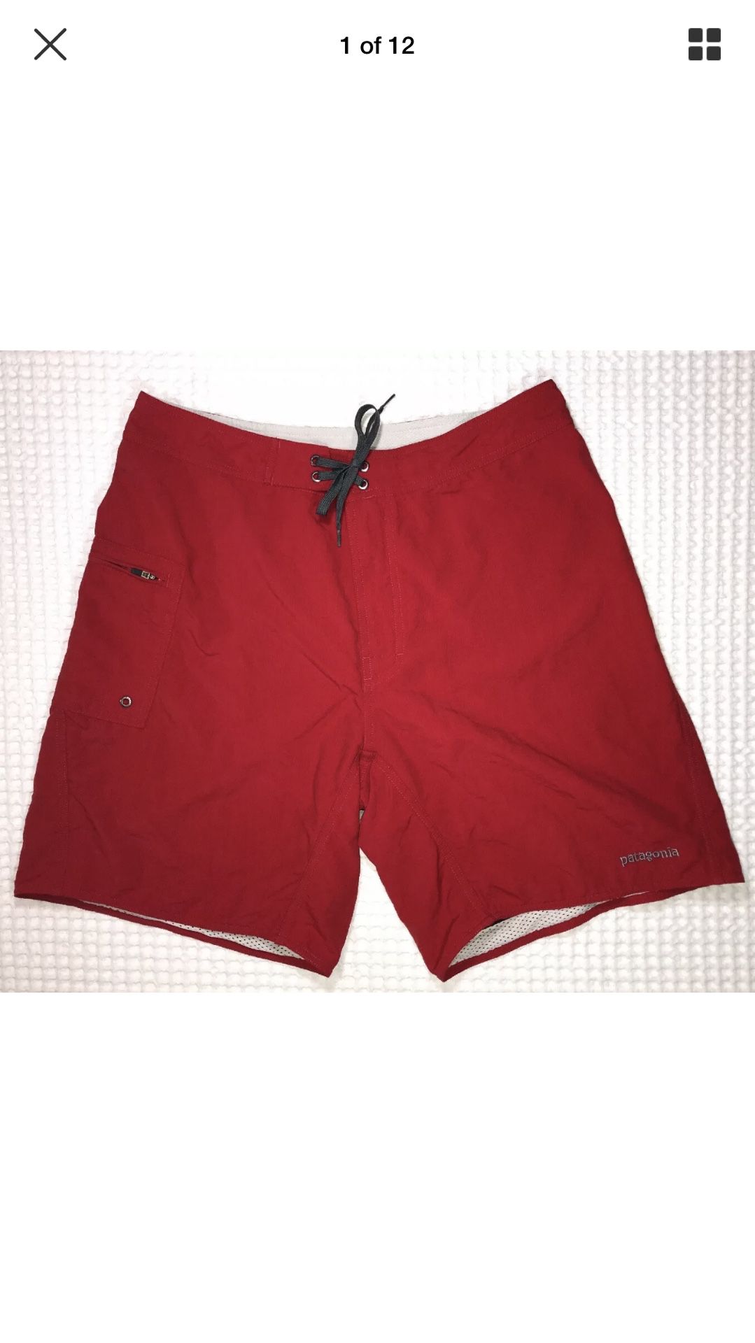 Red Patagonia board shorts size 34