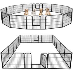  Dog Pen Outdoor, 16 Panels 24 inch Height x 32 inch Width Extra Large Pet Playpen for Small Animals/Puppy/Cat/Rabbit Heavy Duty Exercise Fence for Ga