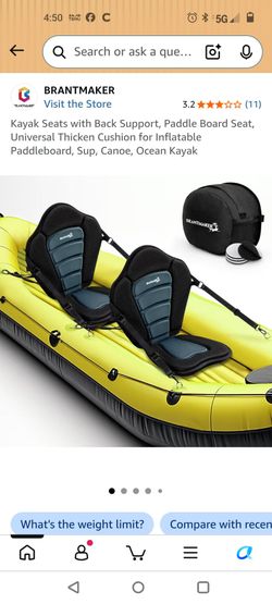 2PK Thickened Padded Foldable Kayak Seats w Back Support and Storage