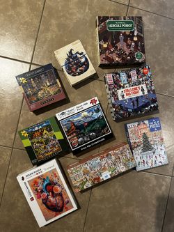 Jigsaw Puzzle Lot Of 9
