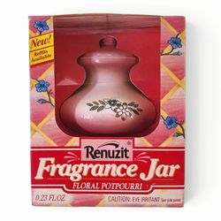 Vintage Renuzit Home Fragrance Jar  Floral Potpourri .23 oz 1990 Drackett NOS