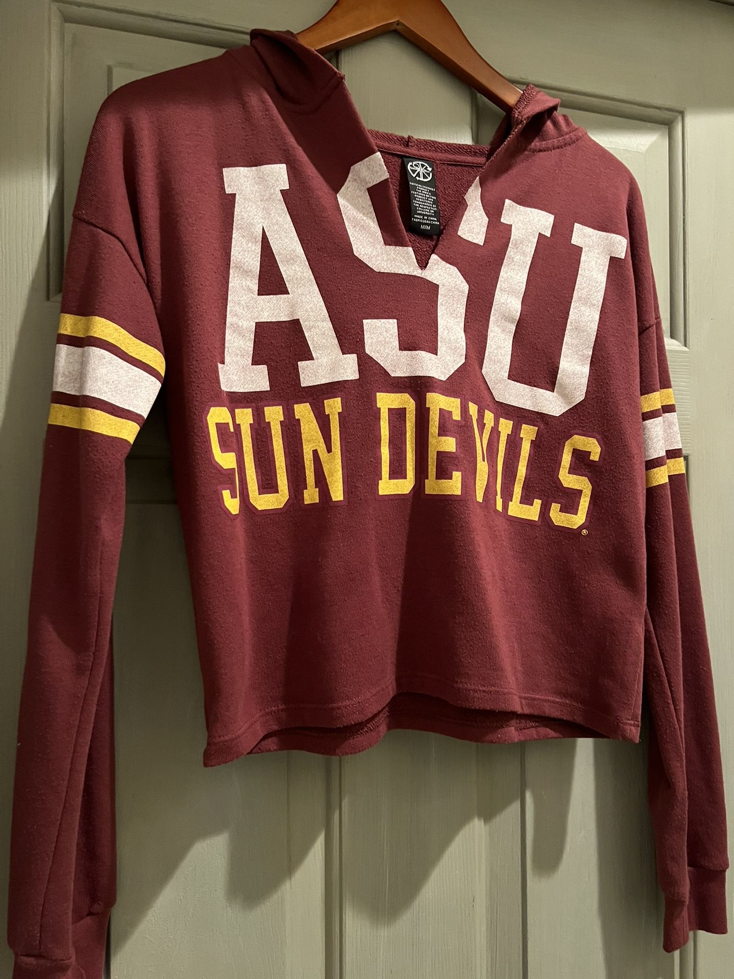 ASU Woman's Footed Pullover Cropped Sweatshirt