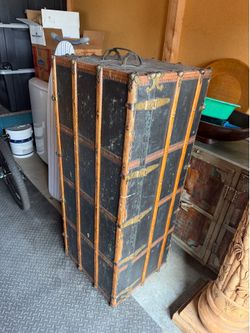 Large antique steamer trunk
