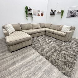 Tan Sectional Couch - Free Delivery 