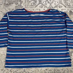 LL Bean 3/4 Sleeve Striped Shirt Women’s Size M Pet