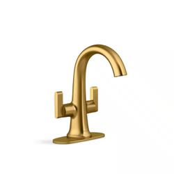 Kohler Setra Single Hole 2-Handle Monoblock Bathroom Faucet in Vibrant Moderne Brushed Brass