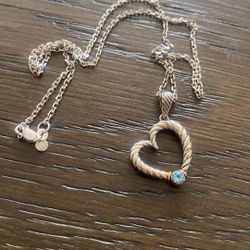 a sterling silver 18 karat gold Philip Gabriel heart pendant and chain