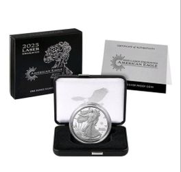 2025-W Proof American Silver Eagle Laser Privy w/ Box & COA