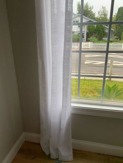 White Curtains + Curtain Rod