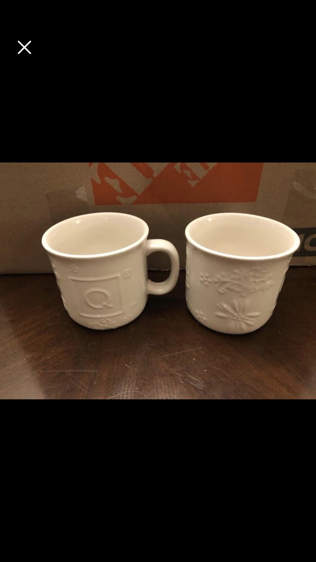 3 temp-tations coffee mugs and blue coffee/tea spoons