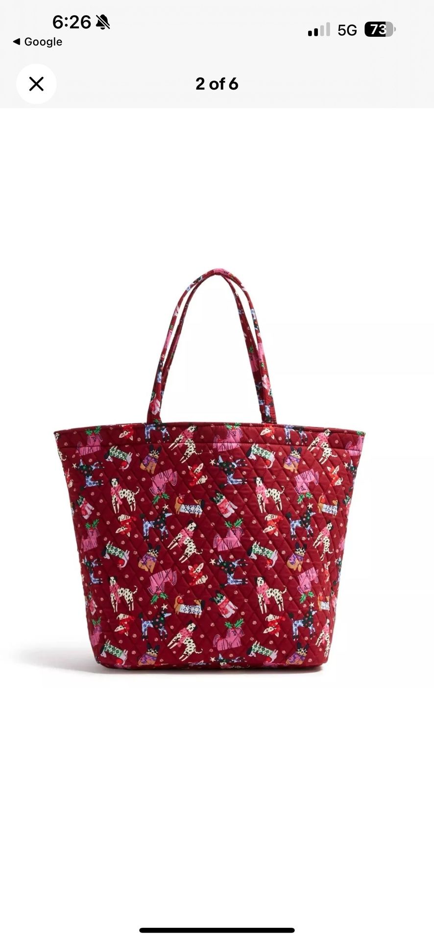Essential Grand Tote Bag Bear Bradley Holiday Hounds
