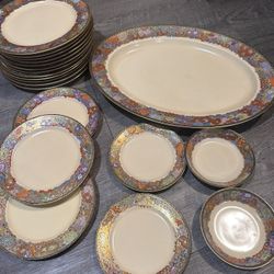 Japanese China- Floral And Gold Minato Mitsu Soko China 