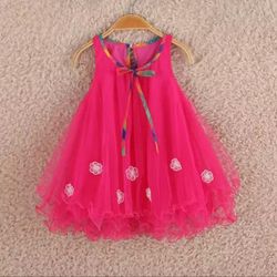 Chiffon infant dress baby girl summer clothing.