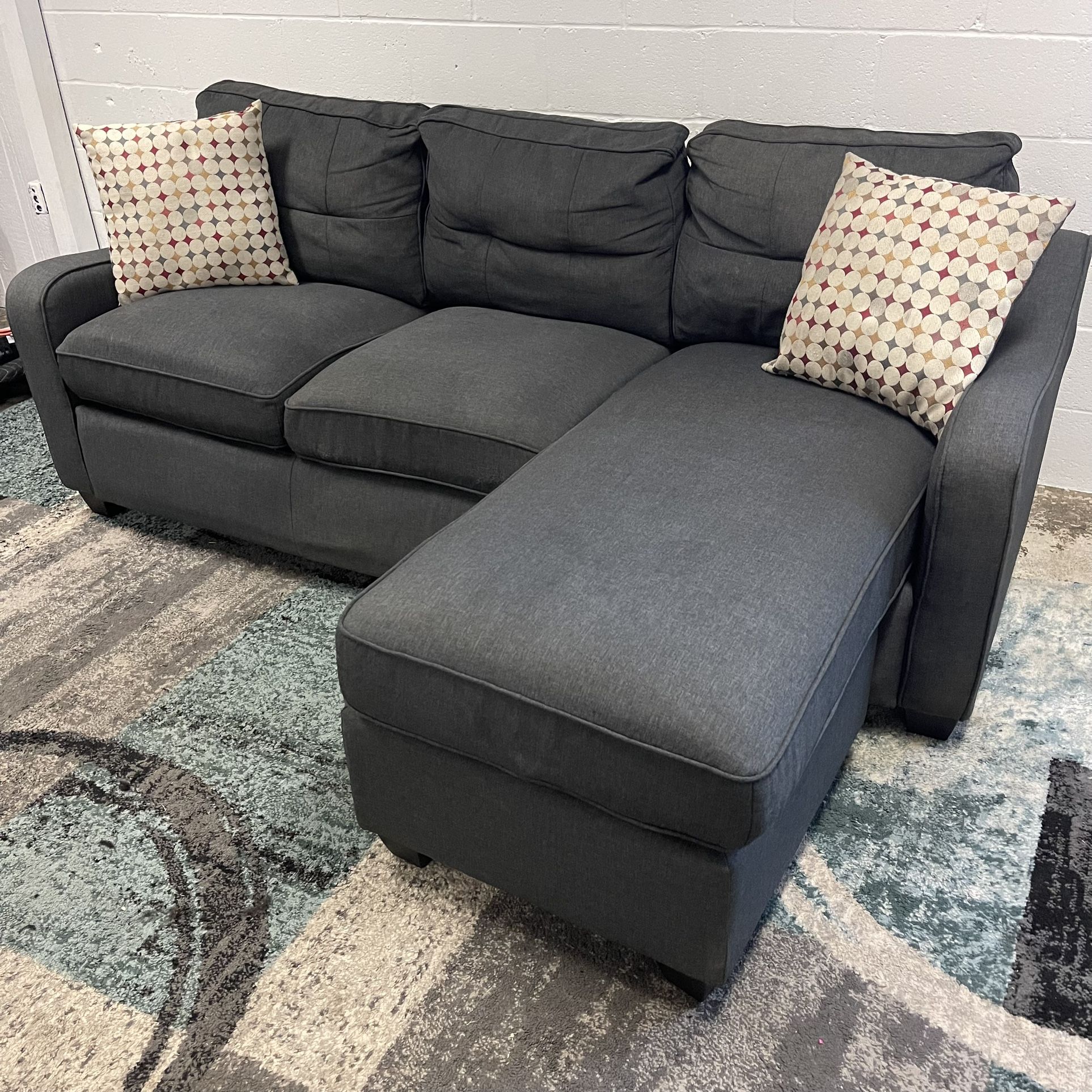 Gray Sectional Sofa Free Delivery Couch Reversible Chaise