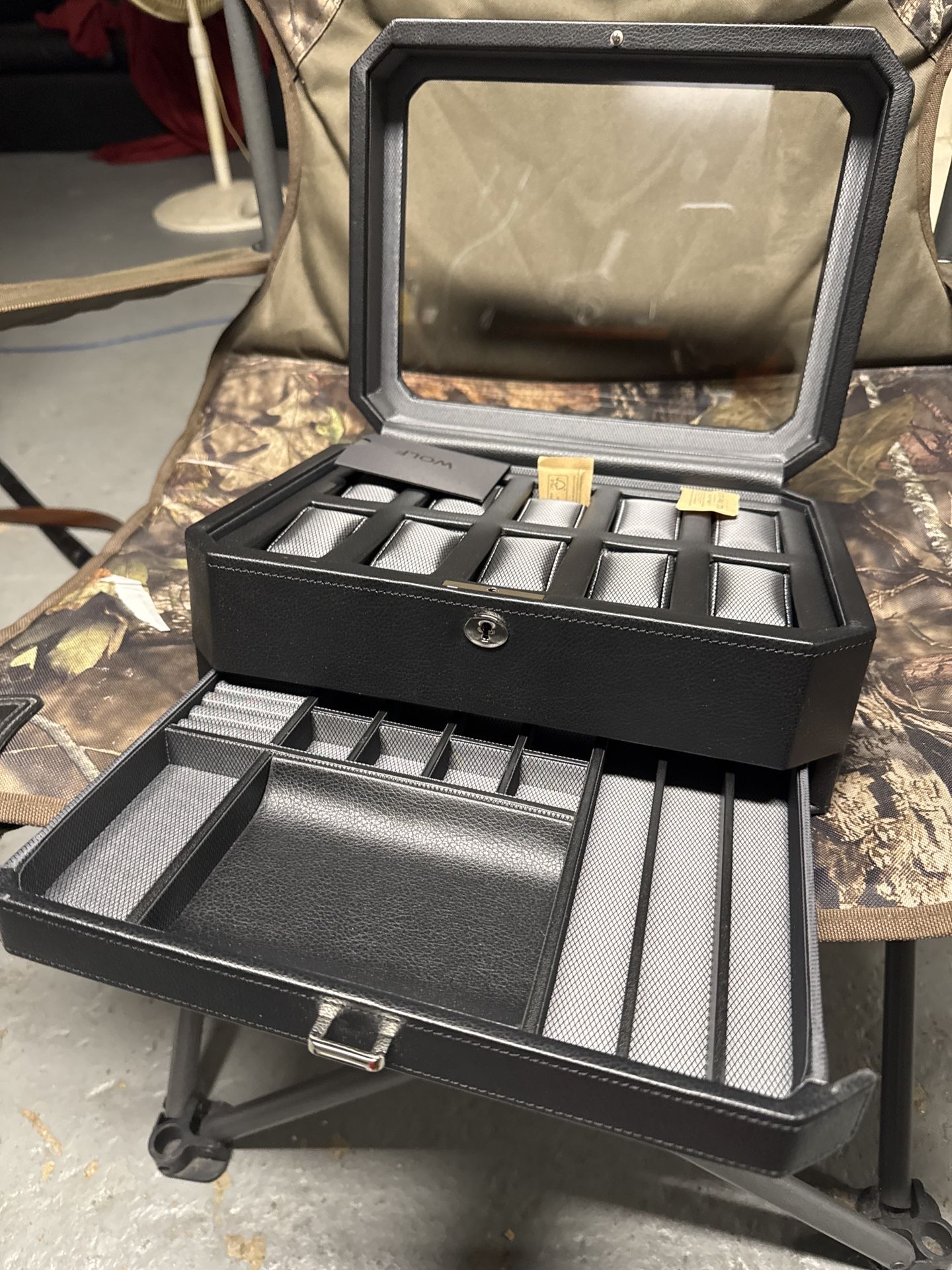 WOLF Heritage 10-Piece Glass Watch Box