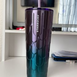 Starbucks Purple Twilight Ombre Mermaid Scales Stainless Steel Tumbler, likely the 24oz