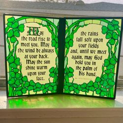 Stained Glass Irish Blessing Suncatcher ☘️