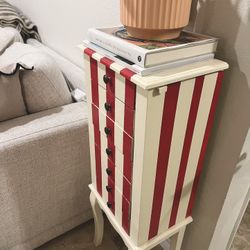 Hand Painted Jewelry Chest Armoire 