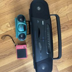 Vintage Boombox And 2 Portable Radio Sets RCA GPX RadioShack