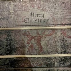 Custom Made Winter Christmas Holiday Vintage, Antique Window Wall Art