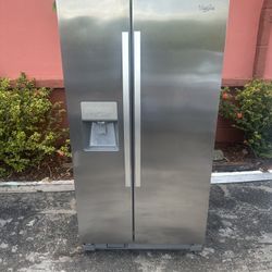 Whirlpool Stainless Steel Refrigerator; SxS 