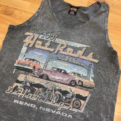 Vintage Harley Davidson Tank Top 2001 Reno NV Hot Rods Motorcycle 90s 00s US M