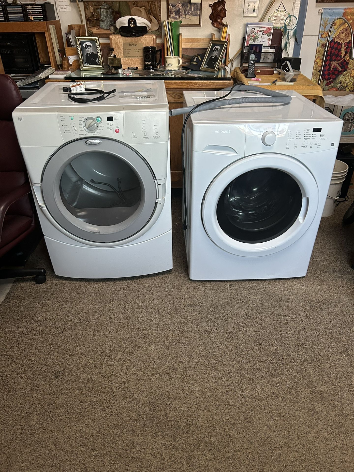 Washer And Dryer, Whirlpool And Frigidaire