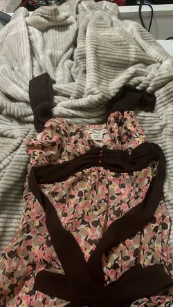 Forever 21 Floral Sundress with Brown Trim.  Medium