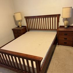 Queen Size Bed And Matching End Tables 